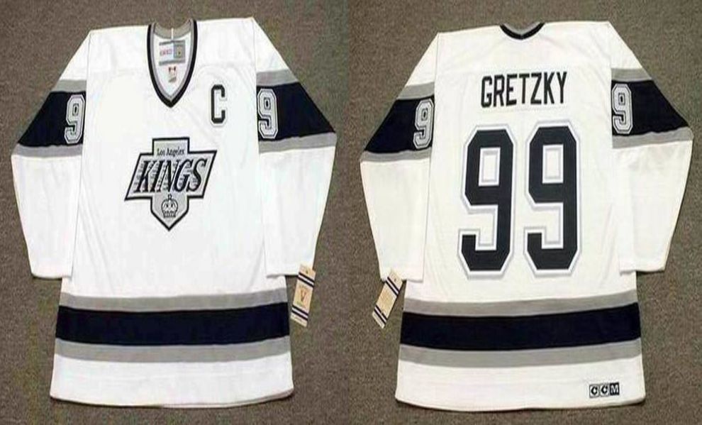2019 Men Los Angeles Kings 99 Gretzky White CCM NHL jerseys1
